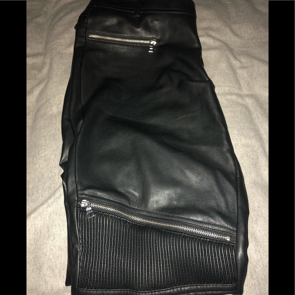 Zara TRF Brand faux Leather zip pants